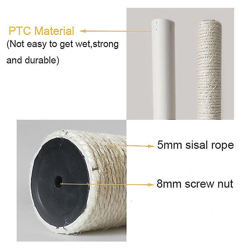 Pvc Cat Scratching Post For Cat Tree Diy Cat Climbing Frame Replacement Post Sisal Rope Entangle Kitten Toy Scratch Furniture Walmart