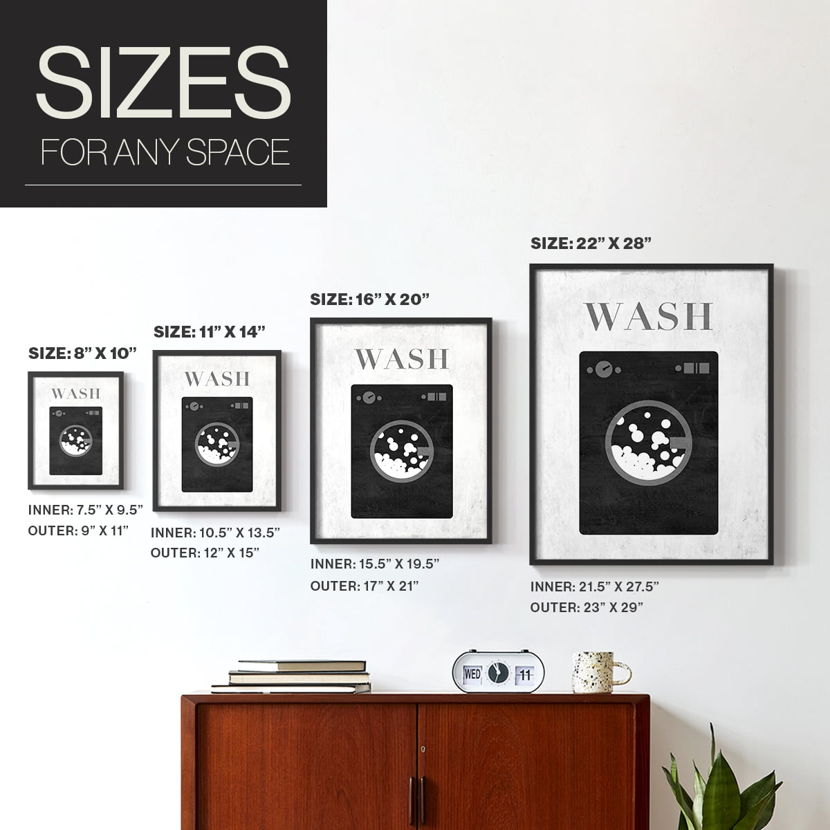 Wash Framed Print in Black Solid Wood 16 x 20 Framed Print
