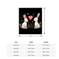 thumbnail image 5 of Cozy Flannel Blanket with Adorable White Rabbits & Heart Design - Soft Warm Perfect for Sofa Travel Bed or Chair, 5 of 7