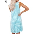 thumbnail image 5 of PULLIMORE Women's Tie Dye Summer Tank Dress Casual Sleeveless T-Shirt Dresses Beach Short Swing Sundress (2XL, Green), 5 of 10