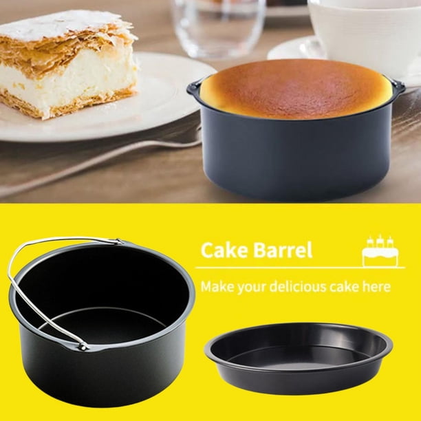 Molde para pasteles Bandeja para hornear Acero inoxidable Revestimiento antiadherente Reemplazo Cesta para pasteles Bandeja para pizza Lata para 6 pulgadas SOLEDAD Bandeja de pizza para freidora de aire