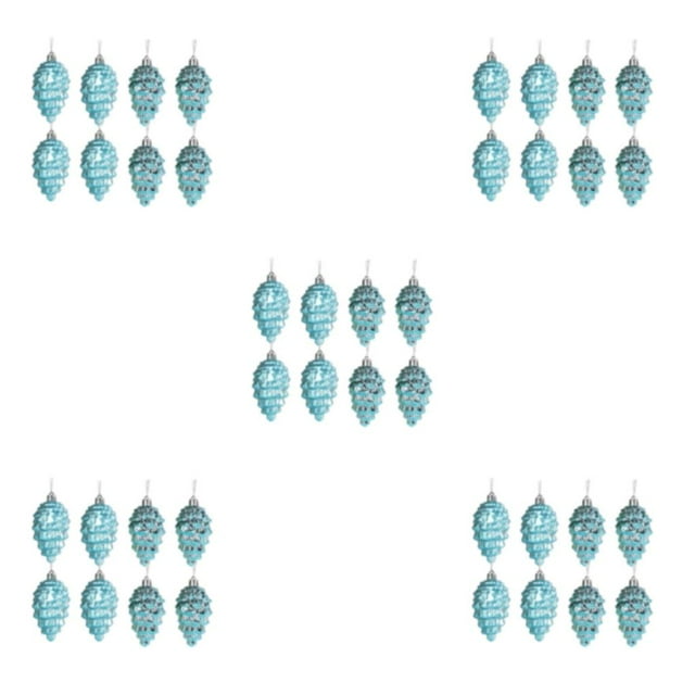 Maytalsory 8pieces Plastic Pine Tree Hanging Conveniently Designed Decorations For Easy Lake Blue 5Set