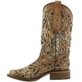 thumbnail image 4 of Corral Boots Womens Tooled Inlay Studded Sequins Square Toe Cowboy  Mid Cal, 4 of 7