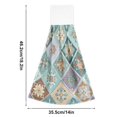 thumbnail image 3 of 2PCS Velcro Hangable Hand Towels Quick-Drying Hanging Kitchen Towels for Kitchen & Bathroom Intricate Blue Shape, 3 of 7