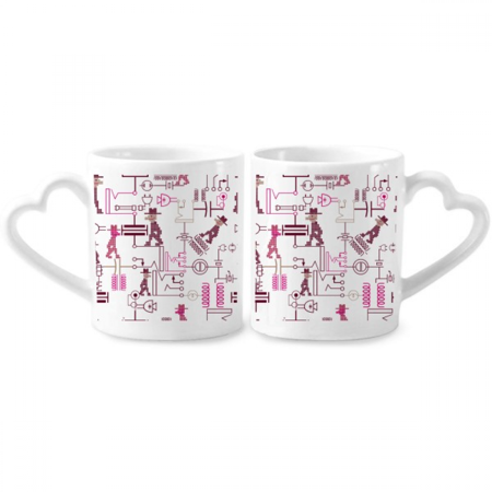 

Circuit Diagram Socket Plug Pattern Couple Porcelain Mug Set Cerac Lover Cup Heart Handle