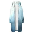 thumbnail image 5 of IROINNID Trench Coat for Women Winter Warm Coat Gradient Loose Hoodie Thermal Outerwear Knee Length Tops with Pocket,Light Blue, 5 of 5