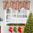 thumbnail image 3 of Christmas Stripes Tie Up Valances Curtain, Bell Flower Stars Snowflakes Linen Adjustable Rod Pocket Short Window Treatment Tie Up Curtains Valances for Kitchen Living Room Bathroom 60x18 Inches, 3 of 9