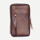 thumbnail image 5 of Bolsa Riñonera de piel de vaca para hombre, informal, pequeña, con cremallera para teléfono (marrón) JShteea Para Estrenar, 5 of 9