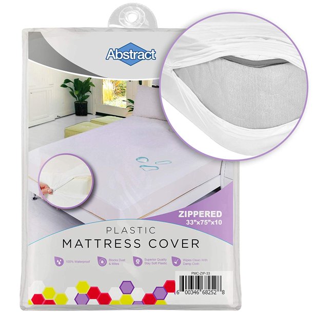 Abstract Vinyl Full Mattress Protector Zipper Closure Style Best to