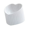 thumbnail image 2 of Ceramic Tilted Elevated Cat Bowl Heart Shape Porcelain Easily Wash Food Bowl White, 2 of 8