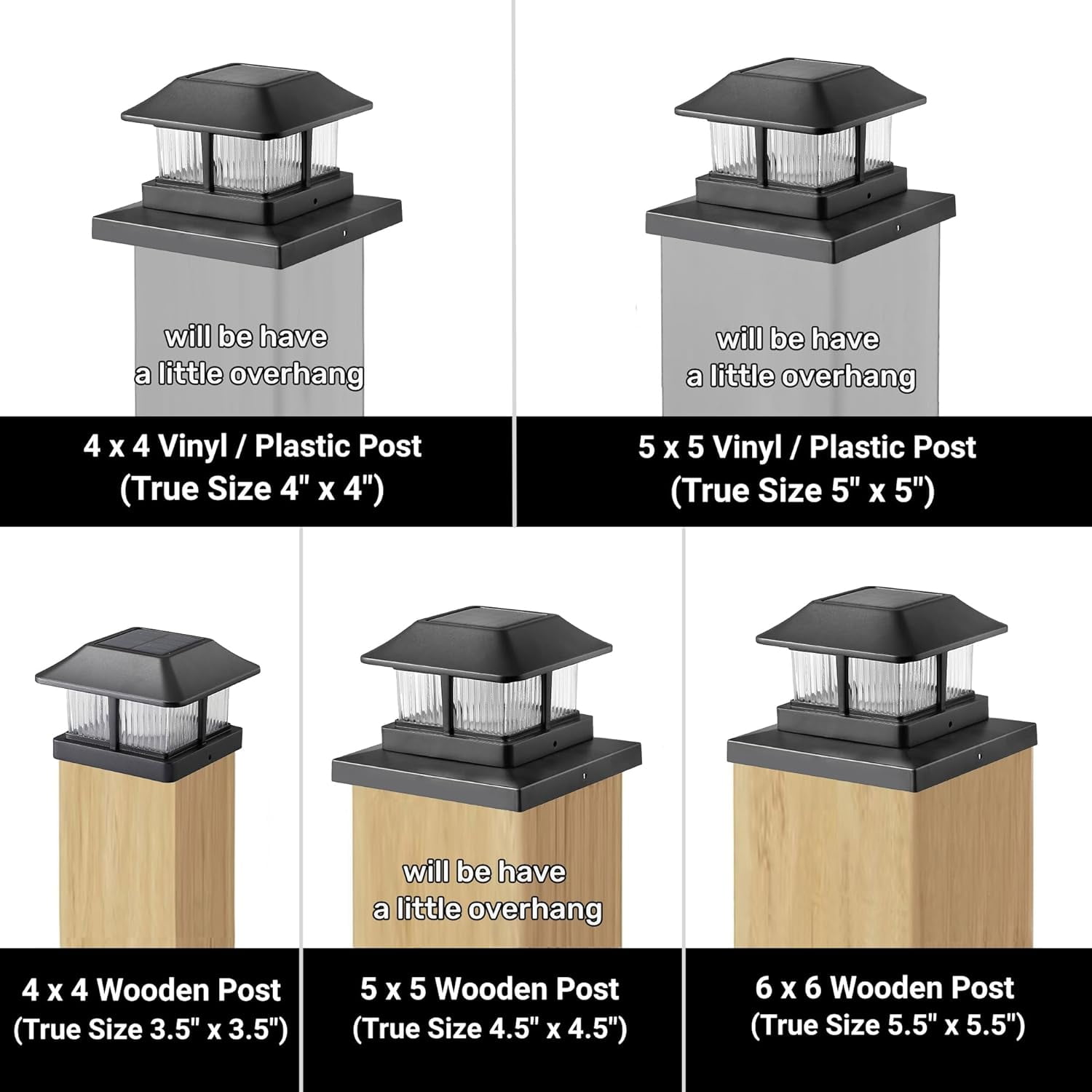 Powered Flickering Flame Post Cap Lights, 8 Pack Outdoor Garden Deck  Light, Waterproof for 4x4 5x5 6x6 Posts