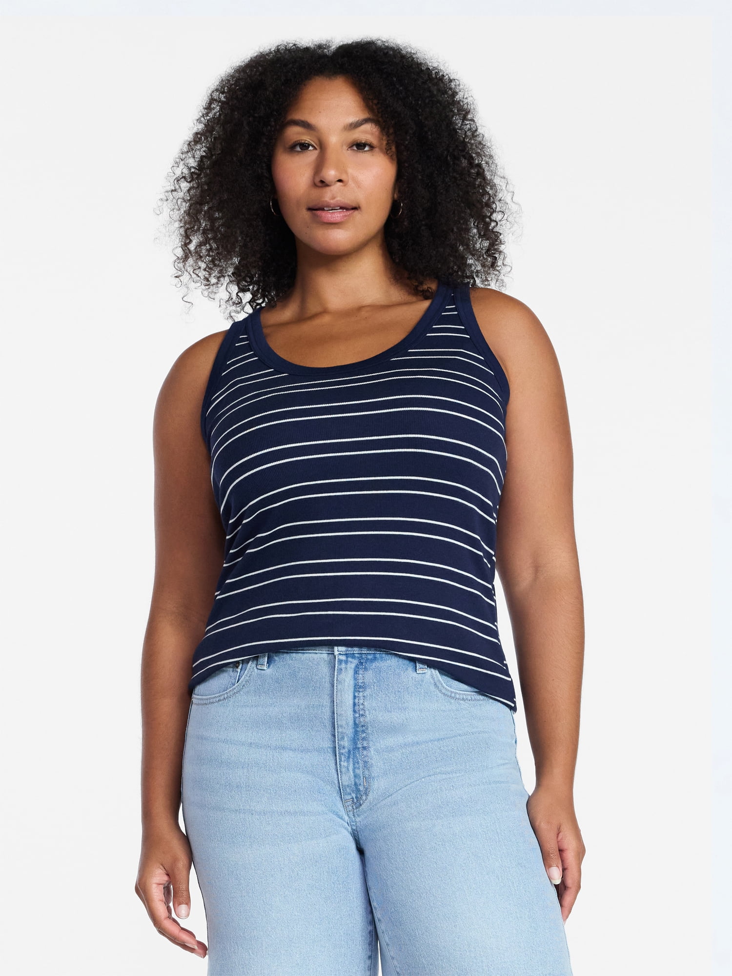 Time and Tru Women's Ribbed Tank Top, Sizes XS-XXXL