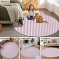 thumbnail image 6 of Area Rug 36in, Purple Stripes Retro Linen Floor Carpet Living Room Rug, Vertical Striped Watercolor Line Non-Slip Welcome Mat Indoor Rugs for Bedroom Dining Room, 6 of 9