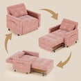 thumbnail image 5 of Reclining sofa,Lofka 3 in 1 Sleeper Chair Bed with 3 levels Adjustable Backrest for Living Room|Bedroom|Apartment,Pink, 5 of 10