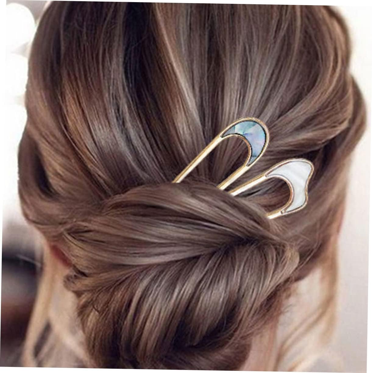 8 Pcs Alloy Hairpin Hair Gems for Women Barrettes for Thick Hair Headwear  for Women Opal Hair Fork Hair Cuff Stick Alloy Chignon Pin Hair Sticks for