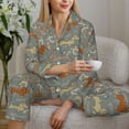 thumbnail image 6 of Honeii Dachshund Dog Bird print Women's Pajama Sets Long Sleeve Button Down Sleepwear Nightwear Soft Pjs Lounge Sets-Large, 6 of 7