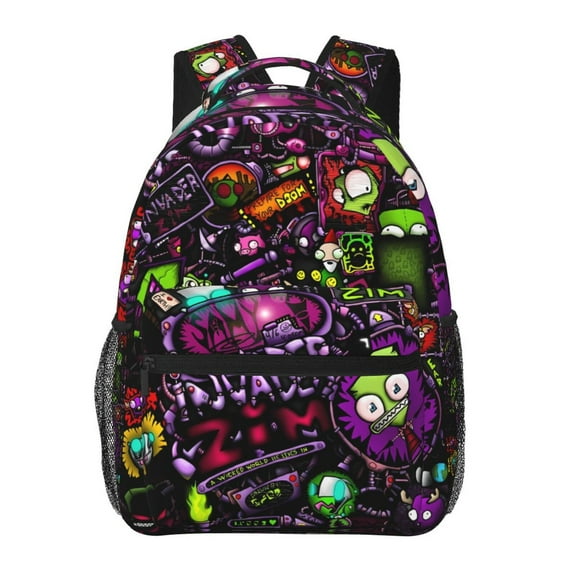 Invader Zim Backpack Lightweight Bookbag Casual Daypack For Women Men Travel Laptop 16 Inch