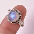 thumbnail image 4 of Navya Craft Rainbow Moonstone Round 925 Sterling Silver Handmade Women Statement Ring Size 6.0, 4 of 4