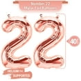 thumbnail image 3 of PARIS PRODUCTS - 22nd Birthday Rose Gold Balloons & Number 22 Mylar Balloon, 22nd Birthday Party Decor, 22nd Birthday Decorations for Girl, 22nd Birthday Decorations Girl 22, 3 of 4