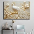 thumbnail image 4 of Mudket Canvas Wall Art Framed Ready to Hang White Peacock Pearl Plum Blossom Floral Print, Animal Floral Wall Decor Canvas Artwork for Living Room Bedroom Office Wall Pictures - 12"L x 8"W, 4 of 10