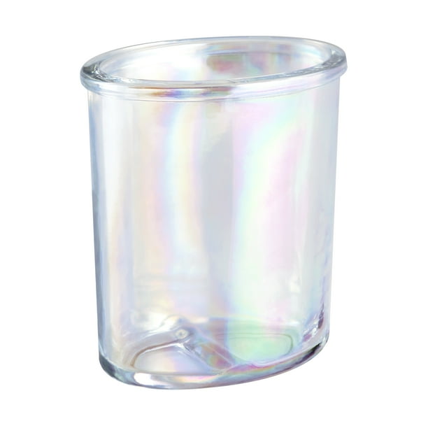 Mainstays Iridescent Glass Toothbrush Holder in Radiant Clear Walmart
