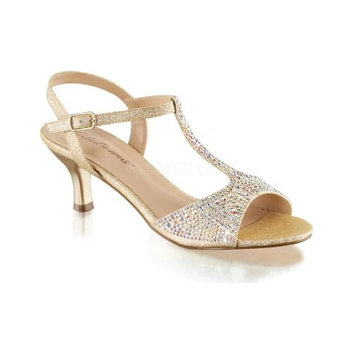 Forvever Angel 54 Womens Rhinestone Event Dress Sandals Gold