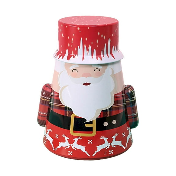 AUDeals Christmas Candy Box with Lid, Large Capacity Tumbler Storage Container for Candy, Cookies, Tea, Snacks, Holiday Themed Kitchen & Dining Canister for Christmas Decor