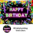 thumbnail image 4 of 9 x 6 ft Neon Glow Birthday Party Large Backdrop Let's Glow in The Dark Themed Birthday Photography Background, Colorful Balloons Graffiti Splatter Paint Dancing Party Kids Portrait Photo Supplies, 4 of 5