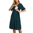 thumbnail image 3 of Women's Short Sleeve Ruffle Maternity Nursing Dresses for Breastfeeding, 3 of 5