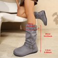 thumbnail image 4 of SACFOF Women's Casual Ankle Boots - Flat Fringe Mid Calf Low Heel Fashion Slouchy Suede Round Toe Slip On Zipper Booties for Winter Fall Dress Short Boots Comfort Outdoor Snow Boots, 4 of 5
