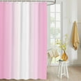 thumbnail image 4 of Fabric Shower Curtain, Pink and White Gradient Bathroom Curtain with 12 Hooks Waterproof No Bad Odor Machine Washable Bath Curtains for Bathroom, Spa Room, 36"x72", 4 of 6