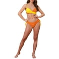 thumbnail image 2 of INSPIRAR CHIC Conjuntos de Bikini de Color Contrastante para Mujeres, Parte Superior con Tirantes y Parte Inferior Triángulo, Trajes de Baño X-Large Naranja Amarillo, 2 of 5