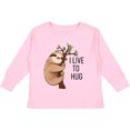 thumbnail image 3 of Inktastic I Live to Hug Cute Sloth on a Branch Boys or Girls Long Sleeve Toddler T-Shirt, 3 of 5