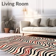 thumbnail image 2 of ODIKA 4'x6' Machine Washable Non-Slip Area Rug, Flowing Wave Decorative Artistic Exquisite Accent High Traffic Rug, Beige, 579916, 2 of 7