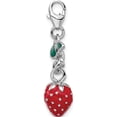 thumbnail image 3 of Sterling Silver Amore La Vita Rhodium-Pl 3-D Enameled Strawberry Charm (41 X 13) Made In China qcc353, 3 of 6