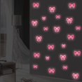 thumbnail image 3 of 3PCS Glow in The Dark Pink Bow Wall Stickers Pink Bow Knot Wall Decals Watercolor Room Mural Stickers for Valentine's Day Girls Party Home Bedroom Nursery, 3 of 7