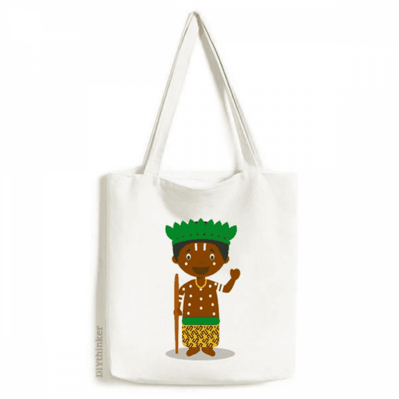 Black Congo Cartoon Art Deco Fashion Tote Canvas Bag Shopping Satchel Casual Handbag