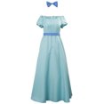 thumbnail image 3 of Disfraz de Cosplay para fiesta de Halloween, uniforme diario de otoño e invierno, elegante vestido ajustado azul para mujer, vestido femenino de manga corta a la moda, 3 of 5