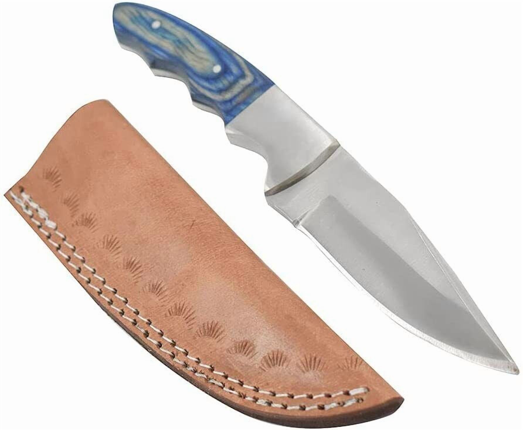 Wild Turkey Handmade Collection Heavy Duty Blue Wood Handle Hunting Knife | Stai
