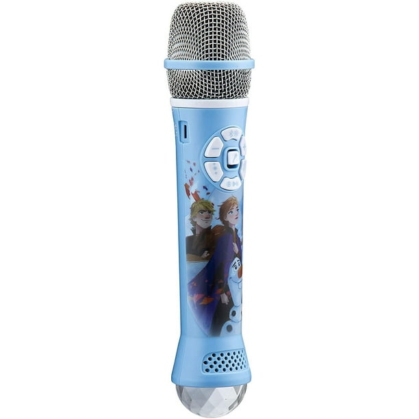 eKids Disney Frozen 2 Microphone karaoké Bluetooth avec lumières LED Disco  Party, haut-parleur Bluetooth portable compatible avec Apple Samsung Siri  et Google Assistant, machine karaoké pour enfants 
