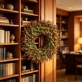 thumbnail image 5 of Leutsin Fall Wreath for Front Door, 18" Large Artificial Boxwood Leaves Outdoor Autumn Wreath for Home, Farmhouse Wall Porch Window Thanksgiving Day Harvest Festival Decor, 5 of 7