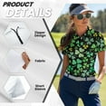 thumbnail image 5 of COEQINE Women 1/4 Zip Golf Shirts for St. Patrick's Day Lightweight Short Sleeve Golf Polo Tops Quick Dry Fit Moisture Wicking Sportswear Shamrock Paw Print and Stripes Print Tennis Shirts, L, 5 of 7