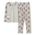 thumbnail image 1 of REDHOTYPE Mode Fantaisie Floral Pyjama Femmes Printemps Automne Maman Manches Longues Coton Col Rond Femmes Automne Grande Taille Homewear Costume, 1 of 2
