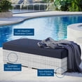 thumbnail image 2 of Modway Convene Outdoor Patio Furniture Rectangular Ottoman in Light Gray Navy, 2 of 7