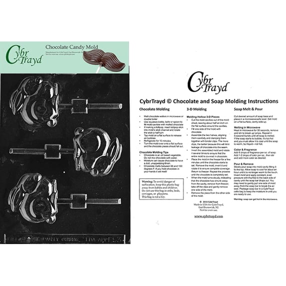 Cybrtrayd Life of the Party E093 Bunny Lolly Easter Chocolate Candy Mold in Sealed Protective Poly Bag Imprinted with Copyrighted Cybrtrayd Molding Instructions
