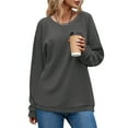 thumbnail image 2 of Fantaslook Textured Womens Sweatshirts Oversized Pullover Long Sleeve Tops Crew Neck Casual Shirts Basic Outfits, 2 of 9