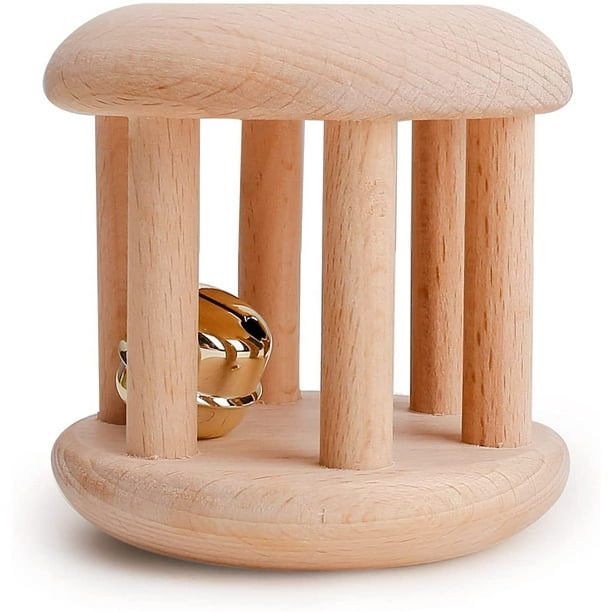 Sonajero de madera organico Campanas de madera Sonajeros Ducha de enfermeria Regalos Waldorf Juguetes Bodega Aurrera en linea