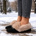 thumbnail image 6 of Knivor Cozy Moccasin Slippers for Women Metal Slip On Warm Fluffy Slippers Closed Toe Fashion Loafers Slippers for Indoor Outdoor House Shoes, 6 of 9