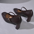 thumbnail image 5 of Xfvqtps Womens Mary Jane Heels Shoes Square Toe Ankle Strap Chunky Heel Spring Summer Vintage Style Comfortable Mid Heel Dressy Casual Wear, 5 of 9
