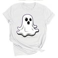 thumbnail image 4 of lcziwo Womens Fall Shirt Crew Neck Funny Ghost Graphic Tees Halloween Short Sleeve Going Out Tops, White, L, 4 of 6